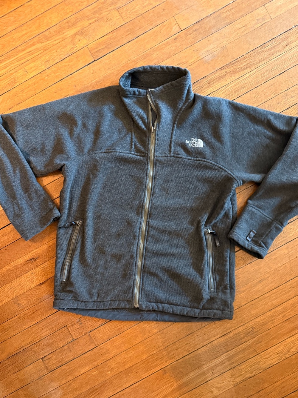 The North Face Men’s Charcoal Gray Full-Zip Fleece Jacket Medium